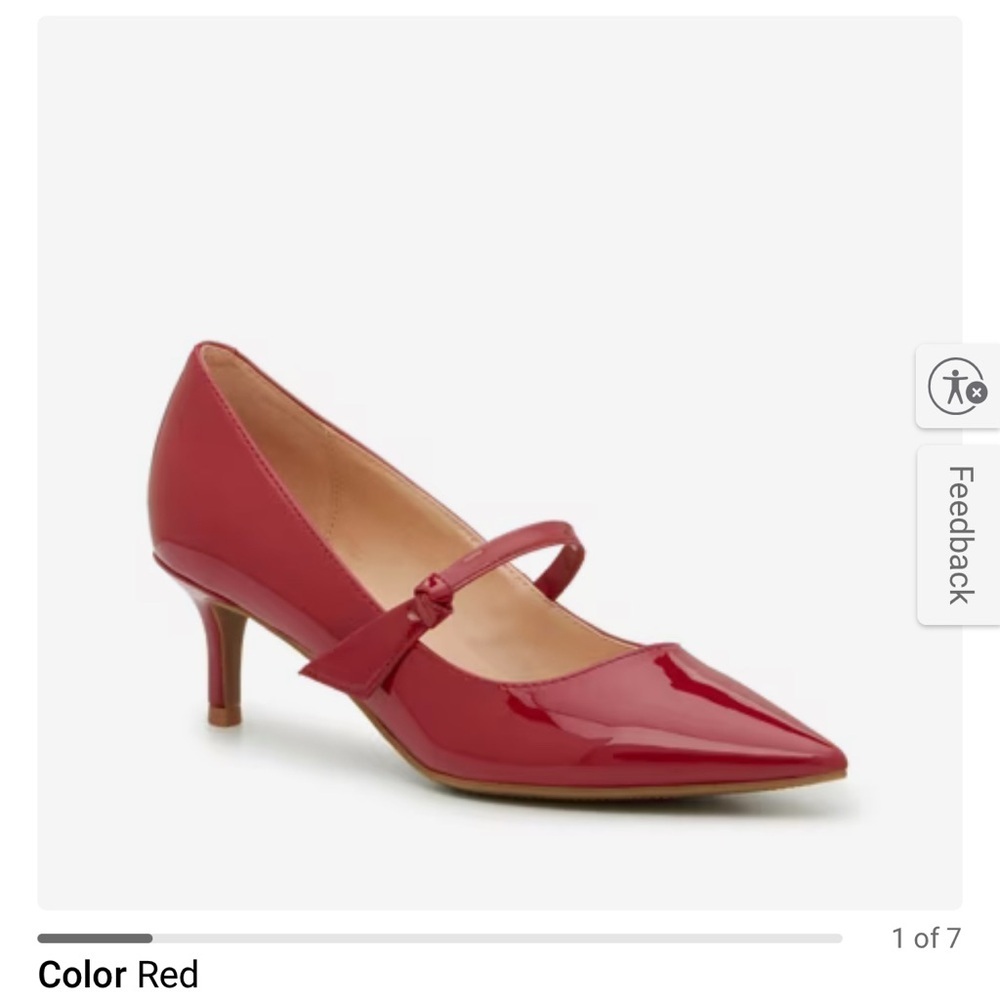 Bandolino Red Patent Heels with Strap - Picture 3 of 8